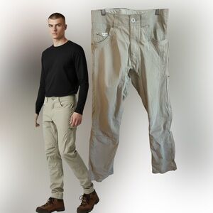Kuhl Radikl Men’s 28x30 Khaki Cargo Pants Hiking Stretch Utility Canvas UPF 50
